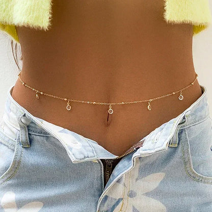 New Fashion Sexy Double Layer Pearl Chain for Women Waist Bead Belly Chain Belly Belt Summer Beach Body Jewelry Festival Gift