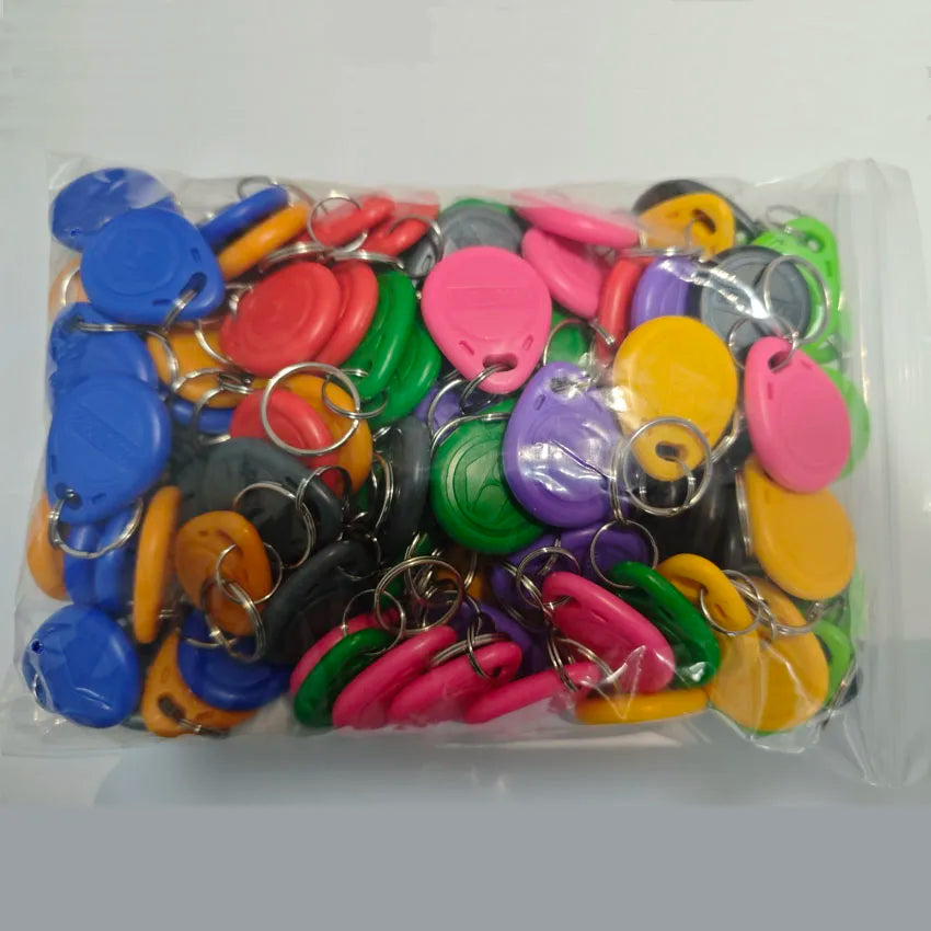 10 Colors 100pcs/Lot RFID Tag Proximity ID Token Tag Key Ring 125Khz RFID Card Black Red Green Gray Yellow Blue
