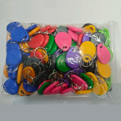 10 Colors 100pcs/Lot RFID Tag Proximity ID Token Tag Key Ring 125Khz RFID Card Black Red Green Gray Yellow Blue