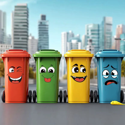 4 sheets/Set Cartoon Face Stickers,Self-Adhesive, Plastic Surface Compatible,Home Decoration Suitable for Trash Can, oilet De