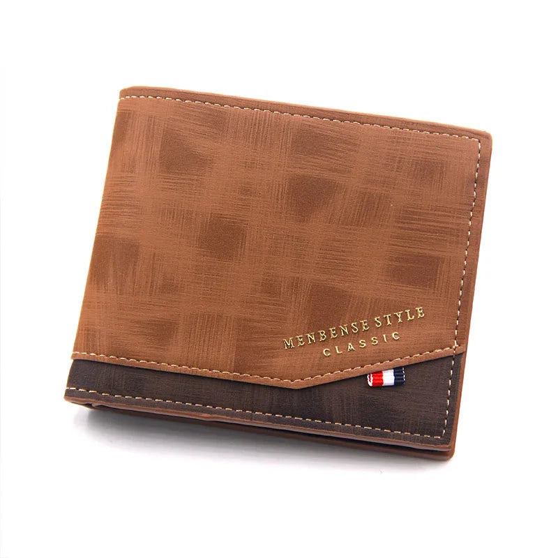 Free Name Engraving Men Wallets Slim Coin Pocket Photo Holder New Short Small Male Wallet Card Holder Frosted Leather Men Pur