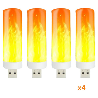 5V USB LED Flame Effect Light Bulbs USB Flame Lamp Candle Bulb Flameless Night Light Flickering Fire Bulb for Home Party Deco