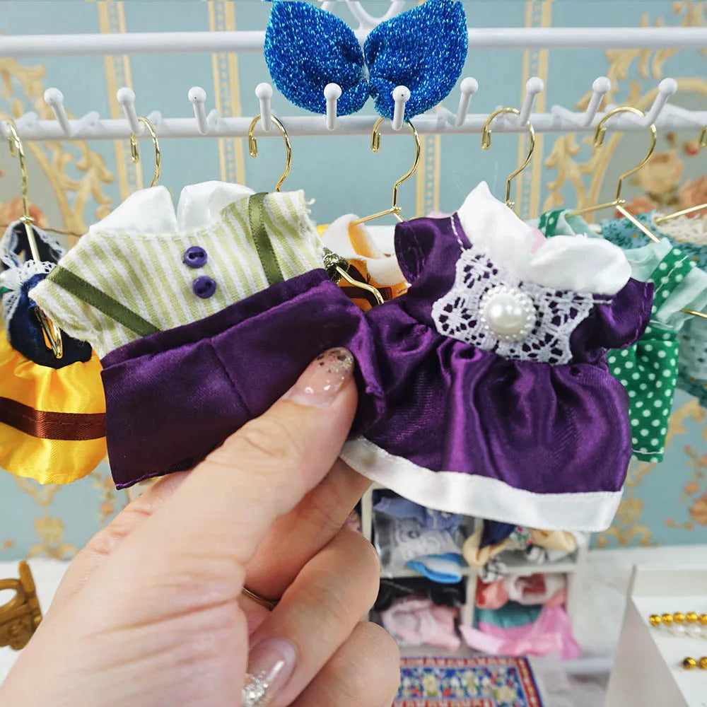 Dress Dollhouse Accessories 1:12 Forest Animal Family Clothes Fashion Daily Wear Casual Outfits Vest Shirt Skirt Pants for Do