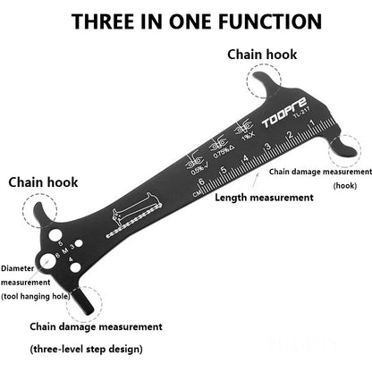 Bicycle Chain Wear Indicator Ruler Repair Tool Stainless Steel Mountain Road Bike Chain Gauge Measurement Checker Screw Diame