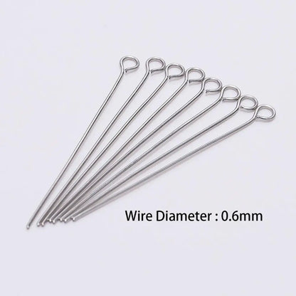 100pcs Stainless steel Eye Head Pins Metal Eye Pins For Jewelry Making Findings Diy Earrings Pendant Jewelry Pins Supplies