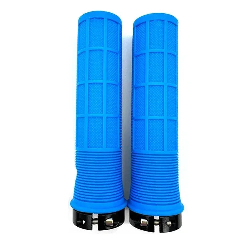 TPR Bicycle Grips Integrated Bike Handlebar Grips Aluminum Alloy Lock On Bicycle Handles Non-slip MTB Cuffs Mountain Bike Par