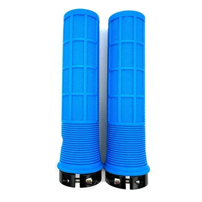 TPR Bicycle Grips Integrated Bike Handlebar Grips Aluminum Alloy Lock On Bicycle Handles Non-slip MTB Cuffs Mountain Bike Par