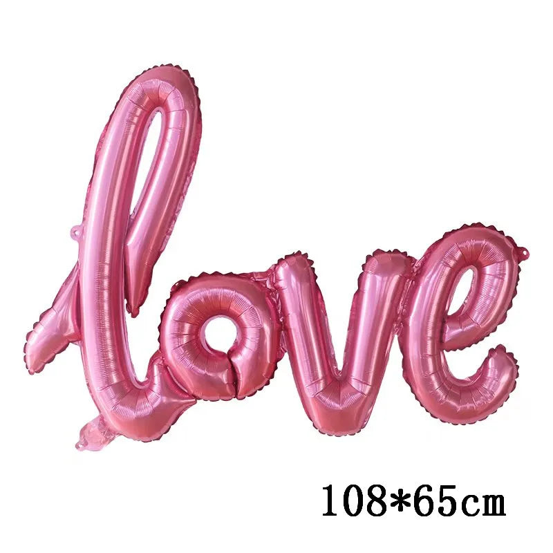 Love Heart Bear Foil Balloons Happy Birthday Valentine’s Day Party Decor Air Helium Globos Wedding Decorations Kids Toys Ball
