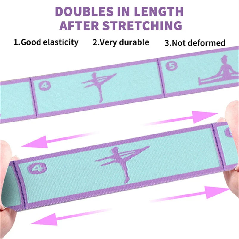 Elastic Yoga Resistance Band Pilates Dance Stretching Belt Fitness Sport Exercise Pull Strap Belt Beginner Multi-Functional B