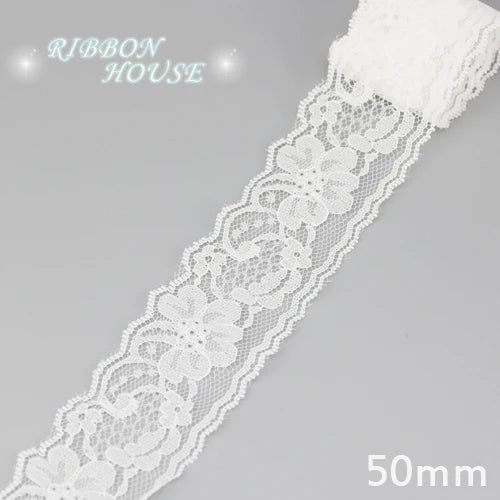 (5 yards/roll) white Lace fabric Webbing Decoration Lovely gift packing polyester Material - 9