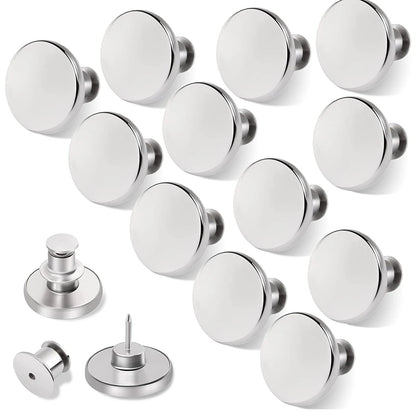 12 Sets Jean Buttons Pins No Sew for Loose Jeans Pants Tightener Adjustable Buttons Replacement for Too Big Snap Tack - 12 Pc