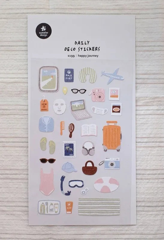 Korean Suatelier Stickers Cute Home Style Scrapbooking DIY Junk Journal Diary Stationery Deco Sticker Handiwork Craft Supplie