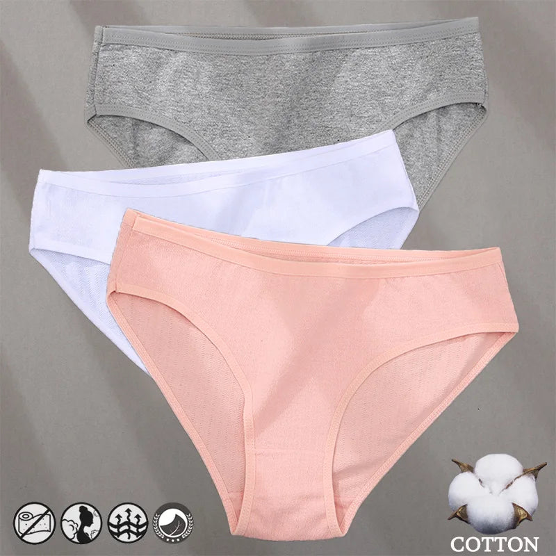 Cotton Panties Jacquard Design Pattern Women Panties Underwear Sexy Female Lingerie Briefs Solid Color Intimate Pantys for Wo