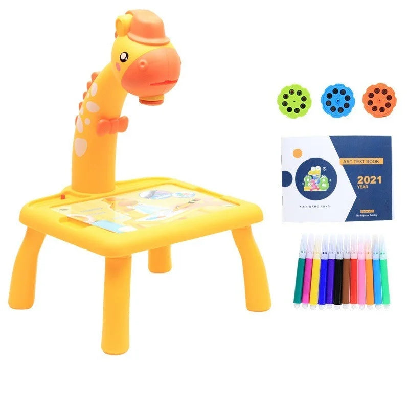 Mini Led Projector Art Drawing Table Light Toy for Children Kids Painting Board Small Desk Educational Learning Paint Tool Cr