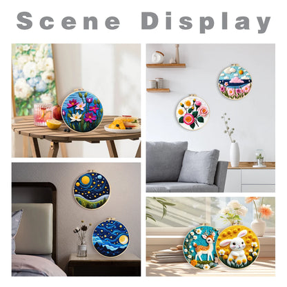 Needle Felting Kit For Beginner Wool Painting Kit DIY Felt Wool Needle Felt Set Tool Landscape Gift Picture For Home Decors