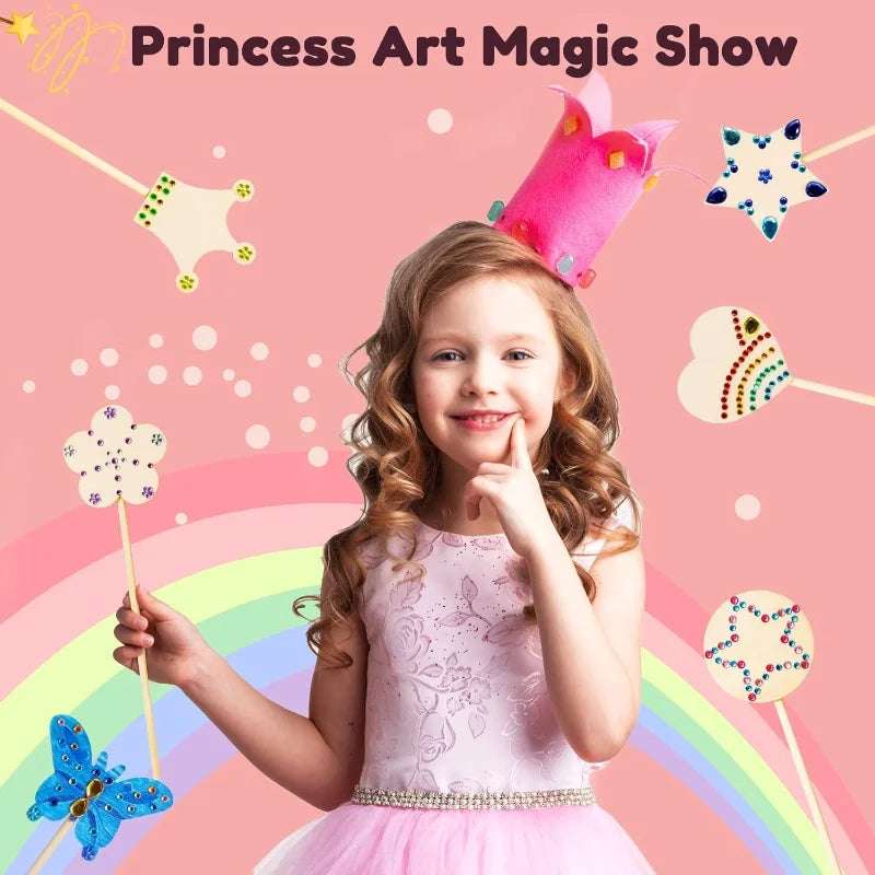 10PCS Fairy Wands Craft Kit Unfinished Wooden Princess Wands DIY Fun Party Supplies for Birthday Parties Gift Craft Activity