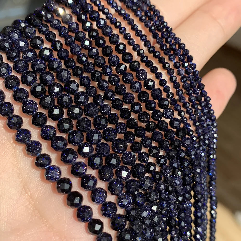 Faceted Natural Stone Beads Faceted Amazonite Aquamarine Opal Labradorite Loose Spacer Bead For Jewelry Making 2 3 4mm