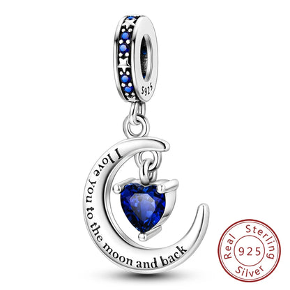 925 Sterling Silve Charms Beads Forever Love Heart Sister Family Life Charms Dangle For Bracelet Woman Jewelry Gifts - KTC779