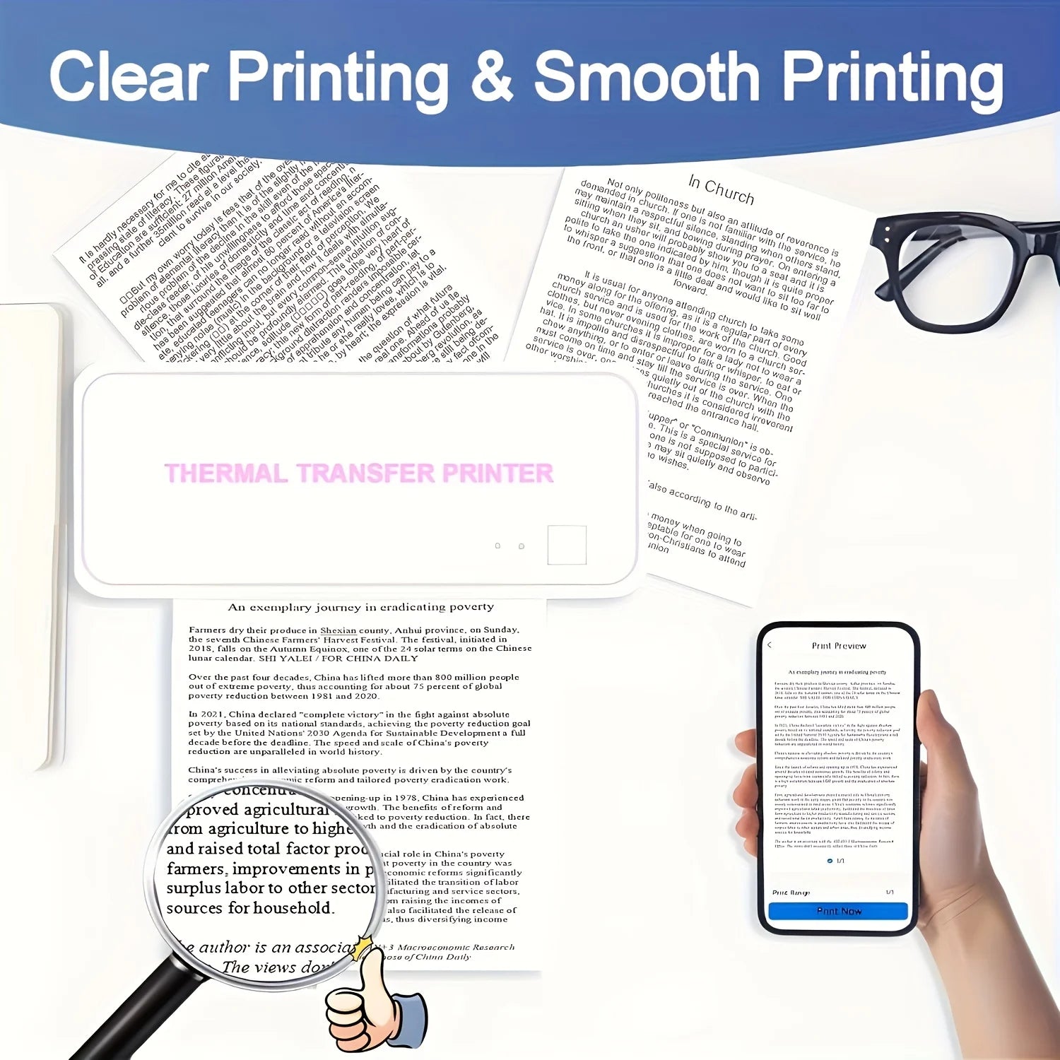 A4 Thermal Paper 21x29.7cm Quick-Dry Glossy & Clear Print Portable Printer Durable Quality Portable Printing Paper Thermal Pa