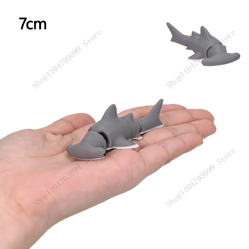 3D Printed Animal Figure Movable Joint Model Shark Bearded Dragon Dolphin Hermit Crab Ferret Raccoon Angler Fish Home Decor G