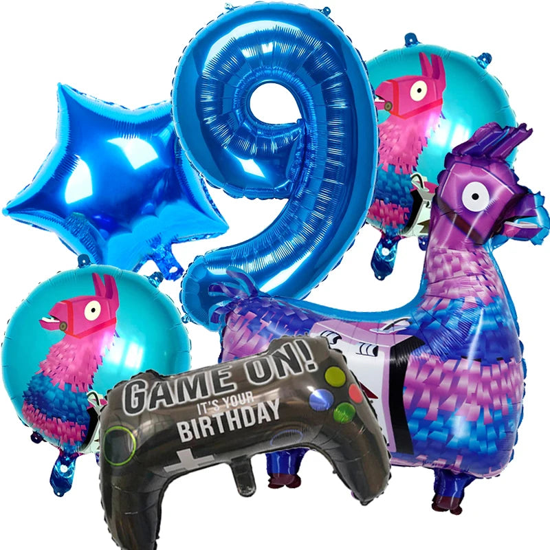 Video Game Fortnitions Birthday Party Decoration Cartoon Alpaca Llama Plate Tablecloth Baby Shower Kids Favors Party Supplies