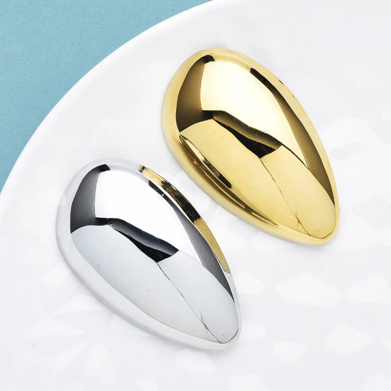 Wuli&baby Stainless Steel Egg Brooches For Women Unisex 2-color Beautiful Geometric Party Office Brooch Pins Gifts