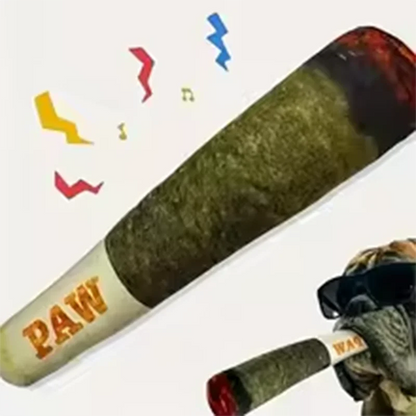 Funny Interactive Dog Toys Cigar Design Plush Squeaky Pet Toys Grinding Teeth Creative Chew Cool Stuffed Gifts for Dog Birthd