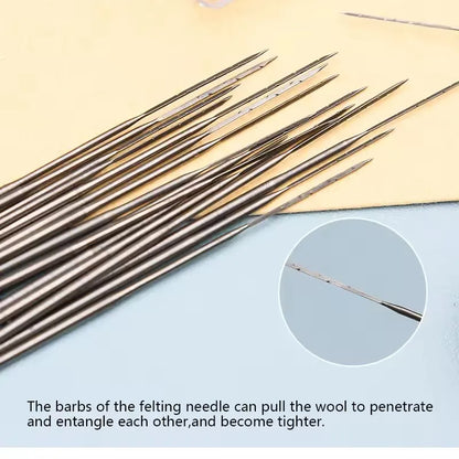 Wool Felting Needles Set For Wool Felting Craftwork DIY Craft Tools With Solid Wood Handle Felting Tool With Needl
