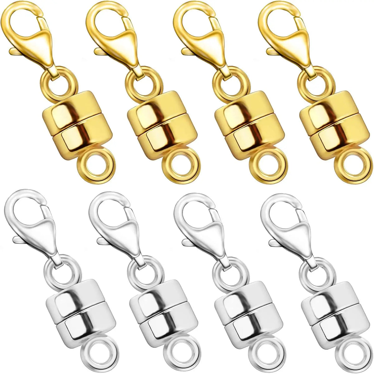 Magnetic Necklace Clasps and Closures with Lobster Clasp 14K Gold and Silver Plated Magnet Jewelry Clasps Converters