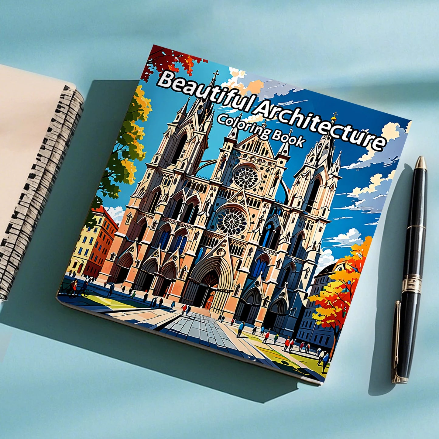Adult Picture Book 24 Pages Beautiful Architecture Coloring Book Can Relax and Relieve Stress Graffiti Painting Drawing