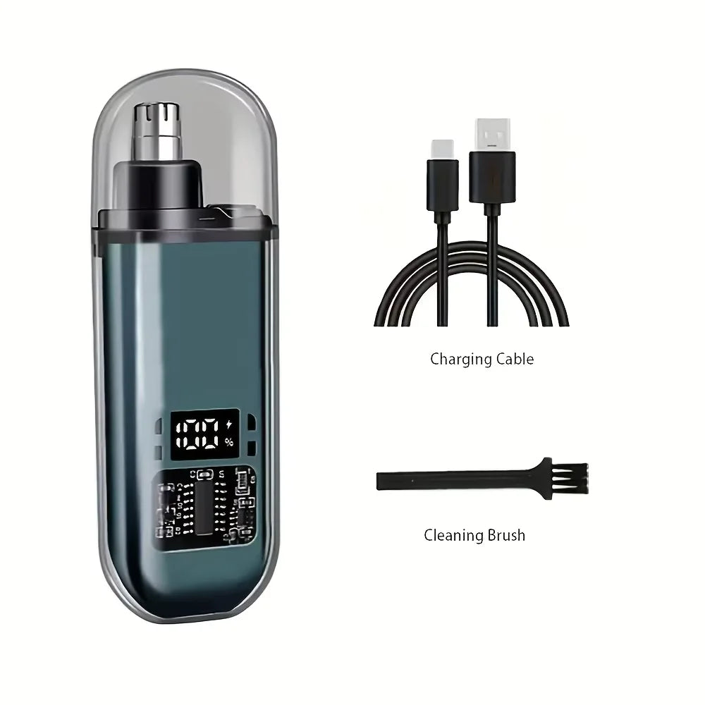 Suitable for men, USB charging nose and ear hair trimmer portable electric nose hair clipper, mini compact design, quick char