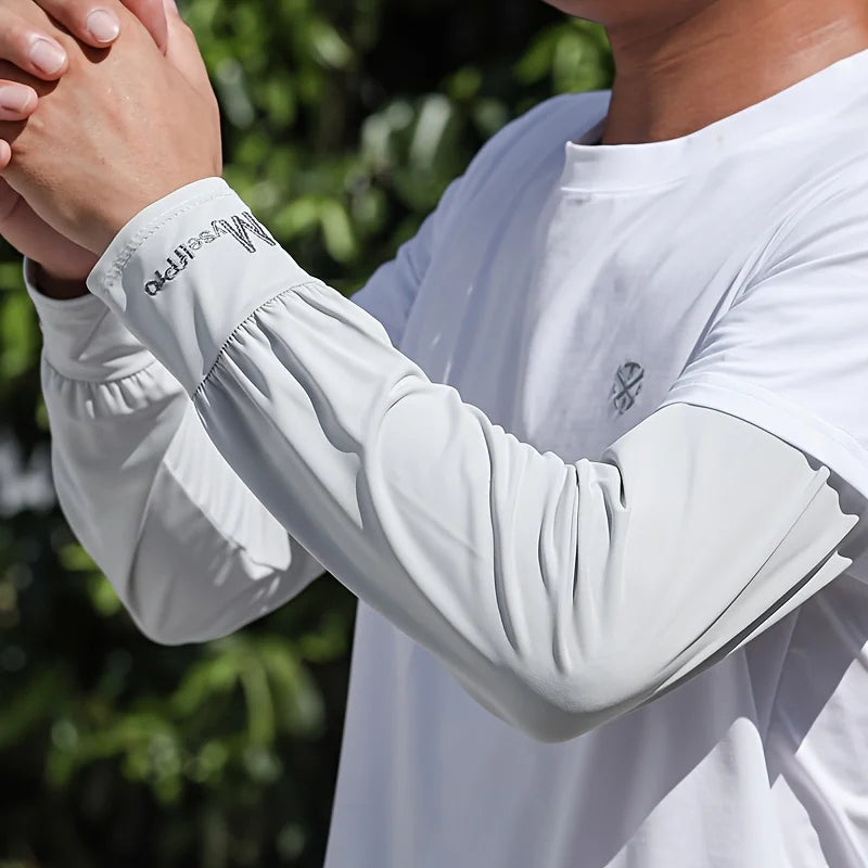 Cooling Arm Sleeves Breathable Sun Protection Ice Slik Sleeves Summer Outdoor Sports Driving Cycling Sleeves Men Loose Arm - 