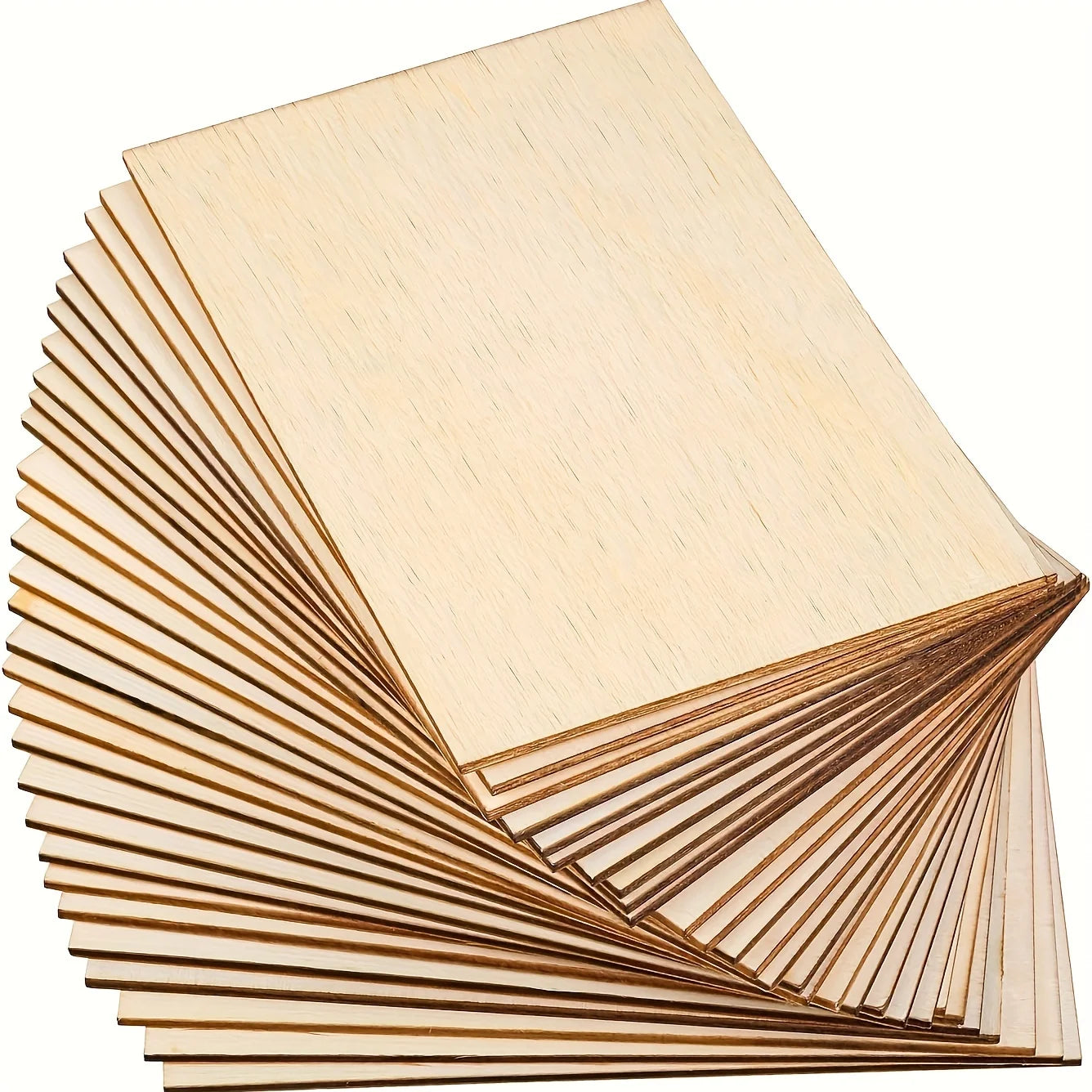 15Pcs 6X4in/15X10cm Rectangle Unfinished Wood Sheets for Crafts House Aircraft Ship Boat Arts, School Projects, DIY Wooden - 