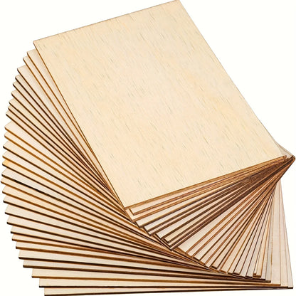 15Pcs 6X4in/15X10cm Rectangle Unfinished Wood Sheets for Crafts House Aircraft Ship Boat Arts, School Projects, DIY Wooden - 