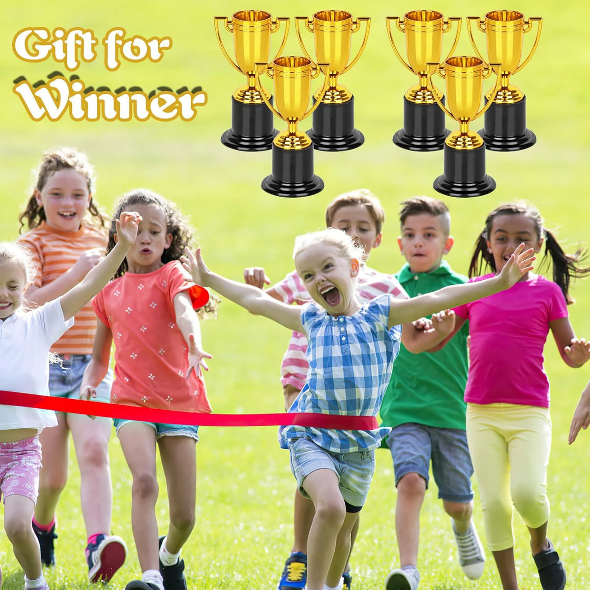 Gold Trophy Awards - Pack of 24/12/6 Mini 4-Inch Plastic Trophies for Kids & Adults, Party Favors, Competitions, Sports Event