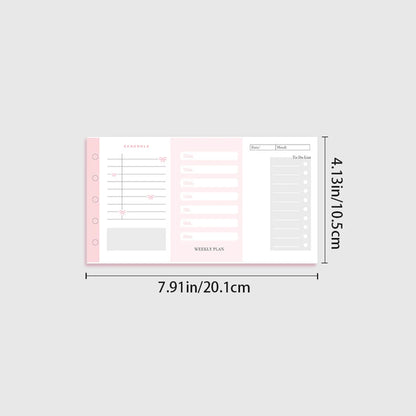 10 Sheets M5 Three Fold Loose Leaf for Punching Holes on the Inner Pages of the Core, Weekly Plan Manual Account, Foldable