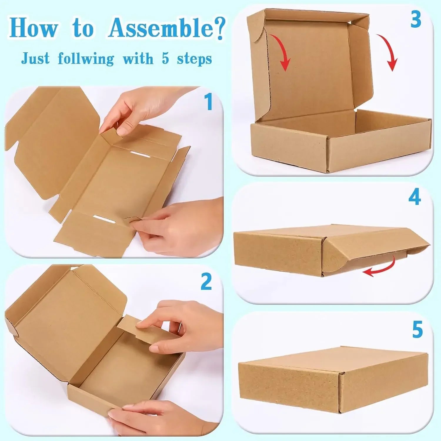 20/10PCS Corrugated Box Mailers,Brown Cardboard Shipping Box Corrugated Box Mailer Shipping Box Kraft Paper Packaging Box