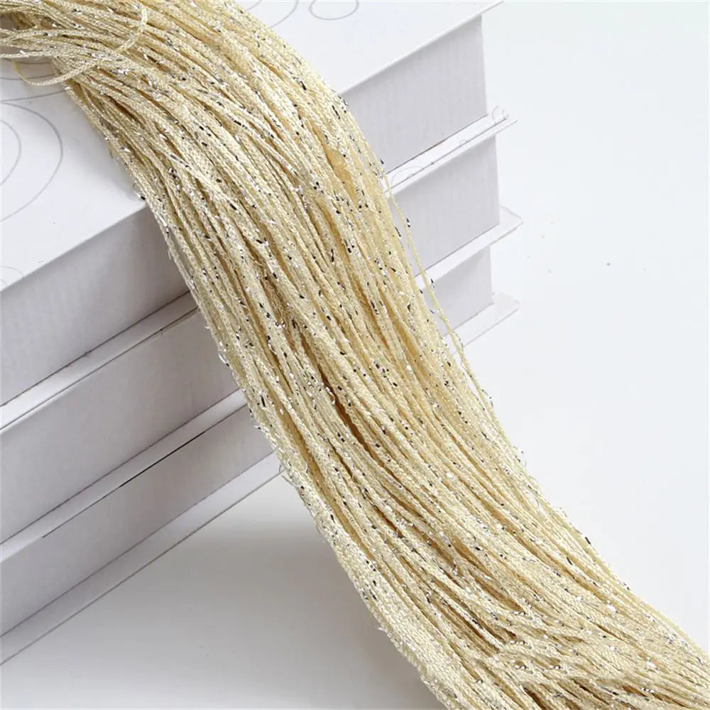 2M*1M String Curtain Panels Door Fly Screen Hanging Beaded Curtains Room Divider Net - beige