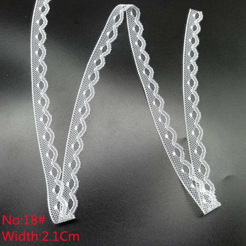 10 Yards 38 Kinds of White Lace Ribbon African Lace Fabric DIY Webbing Decoration Gifts Packing Sewing Clothes Material Craft