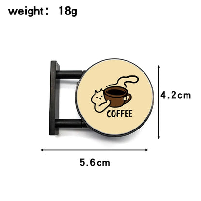 Retro Coffee Shop Fridge Magnet, Glowing Miniature Pegboard Refrigerator Magnet, Creative Coffee Corner Magnetic Ornament, Ho