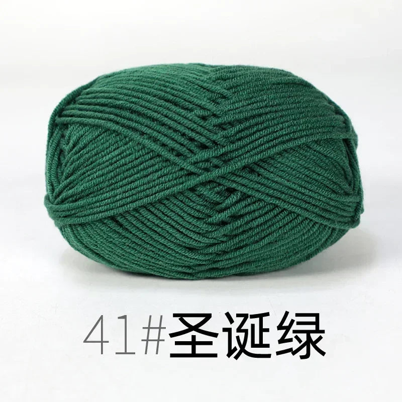 50g 4ply Milk Cotton Knitting Wool Yarn Needlework Dyed Lanas For Crochet Craft Sweater Hat Dolls Sewing Knitting Tools - 41