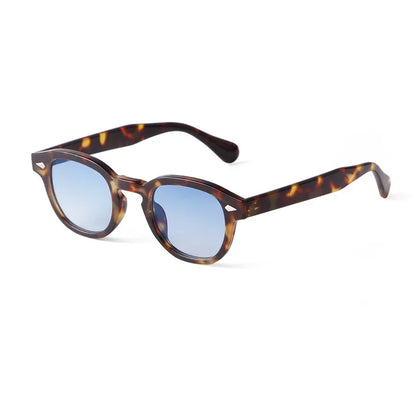 Vintage Fashion Shell Round Sunglasses Women Men 2024 Brand Design Retro Rivet Yellow Blue Lens Square Sun Glasses Female UV4