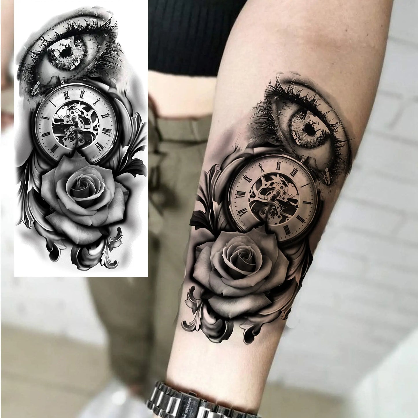 1 Sheet Bless Belief Faith Engraved Temporary Tattoos Family Love Tatoos Waterproof Realistic Fake Tattoo Stickers Long Lasti