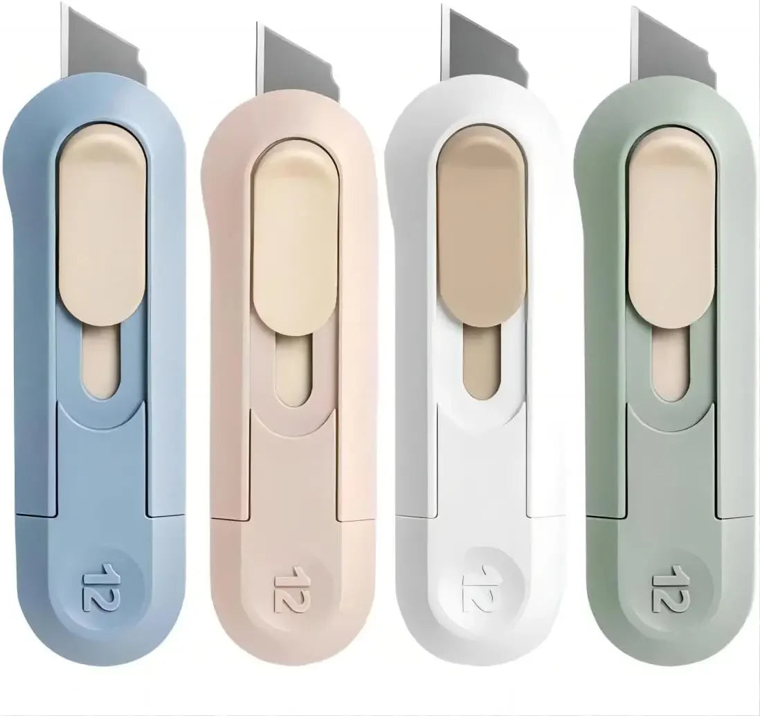 6 Boxes Portable Box Cutter, Retractable Multifunctional Cute Knife for Office, Home, Crafts, Carton, Cardboard, Paper, DIY -