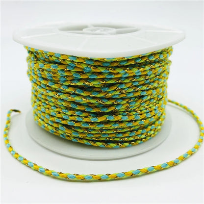 5yards/Lot 2.5mm Gold Line 100% Cotton Cord Rope Chinese Knot Macrame Cord Rope For Jewelry Making For Shamballa Bracelet - 1