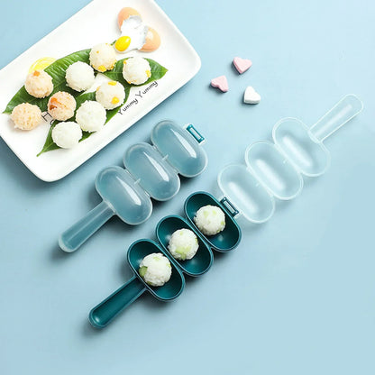 Sushi Rice Ball Mold Shaker Mould DIY Sushi Maker Transparent Cover Spherical Sushi Onigiri Mold Bento Making Mold Kitchen To