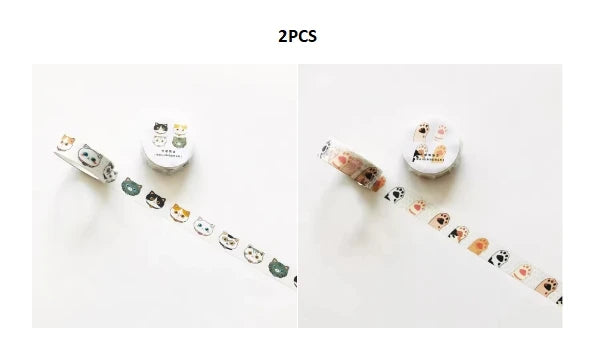 Washi Tapes Cartoon Cat Masking Tape Washi Stickers Scrapbooking Adhesive DIY Decorative Stationery School Supplies - I