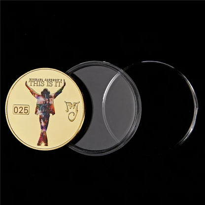 Michael Jackson The King of Pop Gold-plated Commemorative Coin Anniversary Gift Pop Collectible Coins
