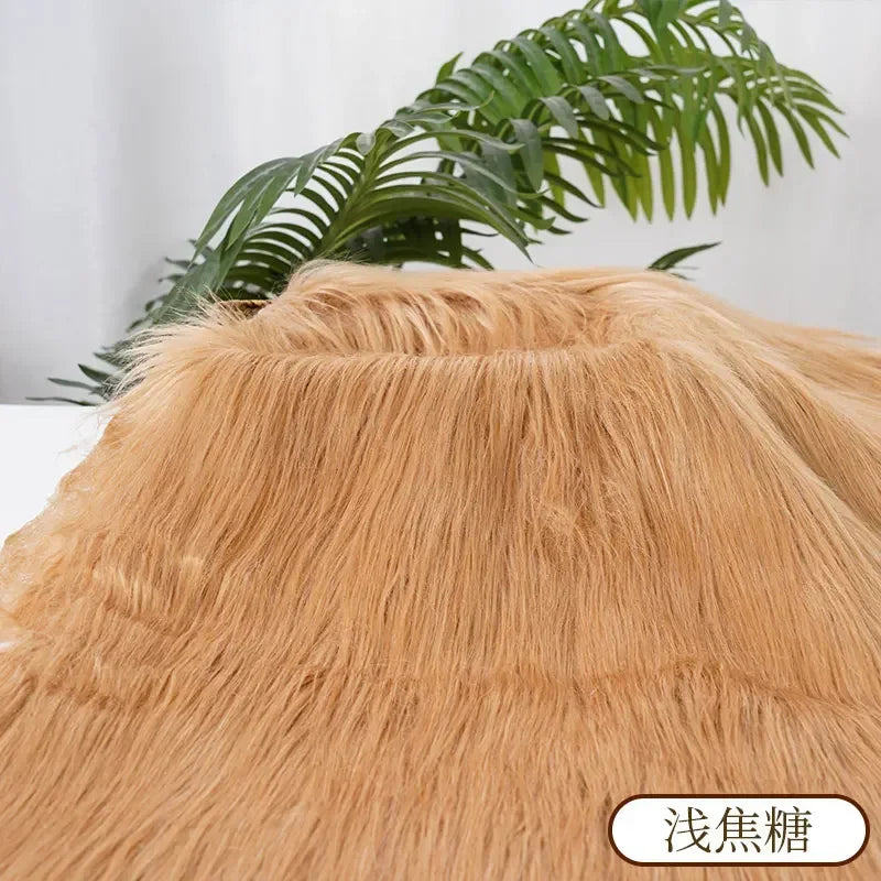 25x45cm 9cmPile Faux Fur Fabric For Sewing Doll Toy Beard Hair DIY Patchwork Material Accessories Home Decoration Cosplay Fab