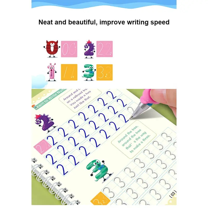 Writing Exercise Books English Groove Magic Practice Copybook Children's Book Learning Numbers Letters Alphabet Calligraphy G